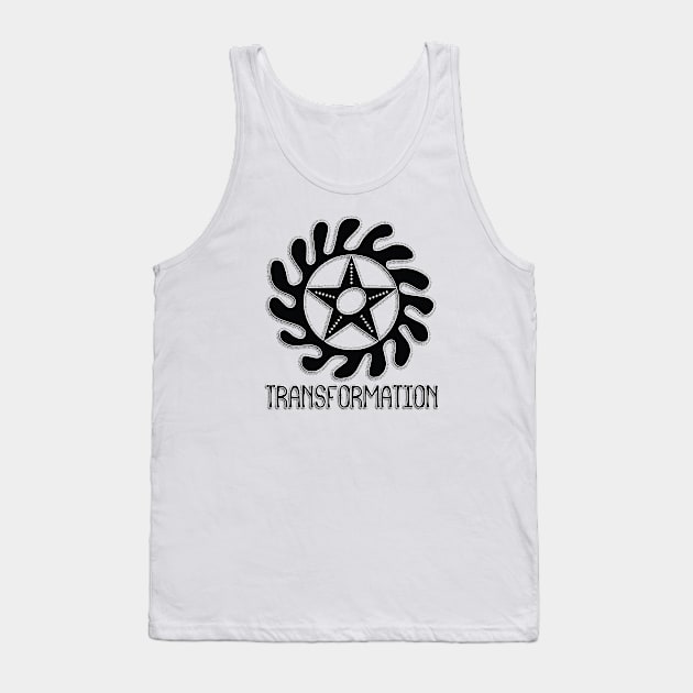 Africa Sankofa Symbols "Transformation" Black. Tank Top by Vanglorious Joy